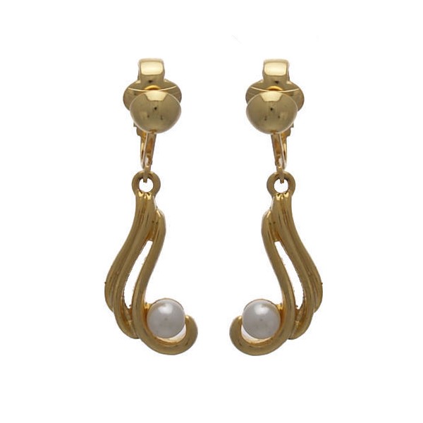 Querida Gold tone faux Pearl Clip On Earrings