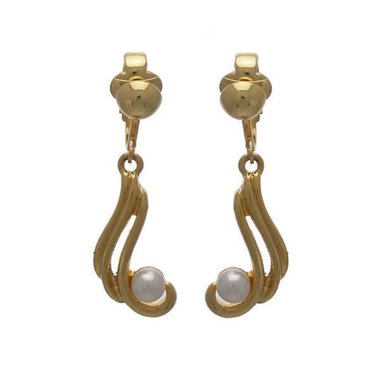 Querida Gold tone faux Pearl Clip On Earrings