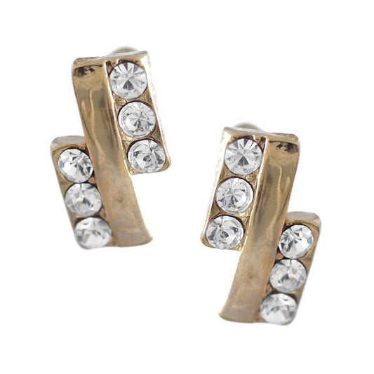 Richendra Gold Plated Crystal Post Earrings