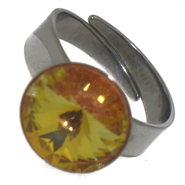 RIVOLI 12mm Stainless Steel Ultra Orange Adjustable Ring