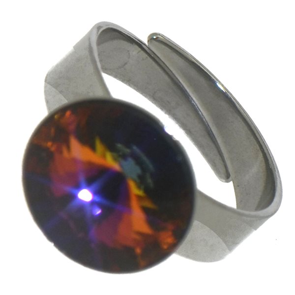 RIVOLI 12mm Stainless Steel Volcano Adjustable Ring