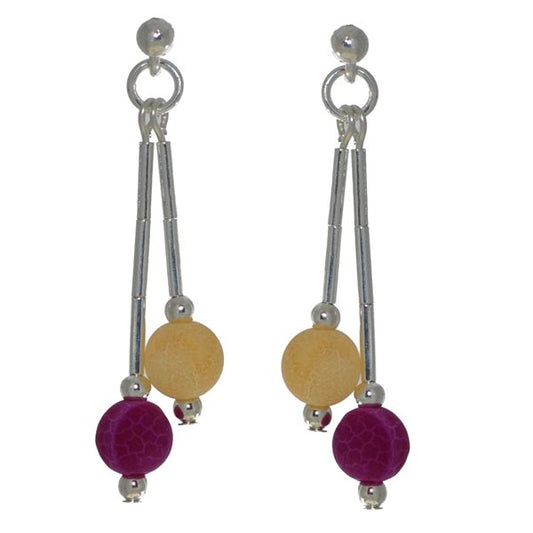 ROSEGOLD silver tone pink yellow post earrings by Roni
