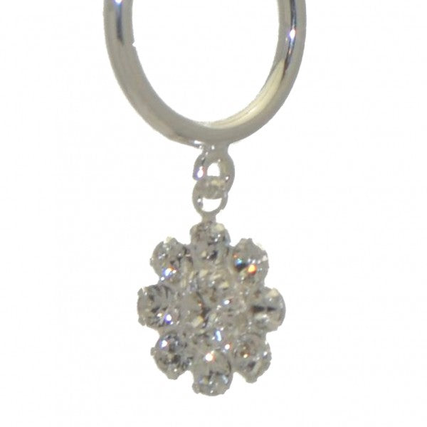 ROSINA CERCEAU silver plated clear crystal clip on earrings