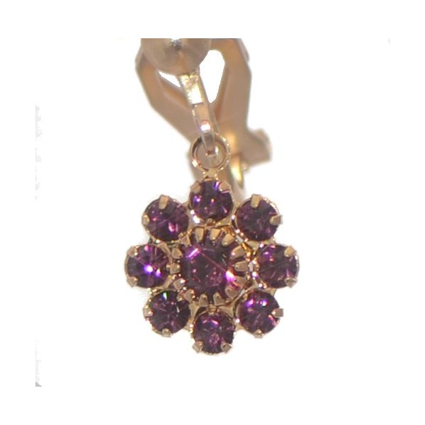 ROSINA Gold Plated Amethyst Crystal Clip On Earrings