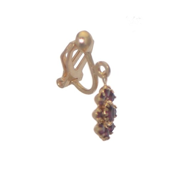 ROSINA Gold Plated Amethyst Crystal Clip On Earrings
