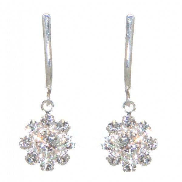 ROSINA silver plated clear crystal clip on earrings