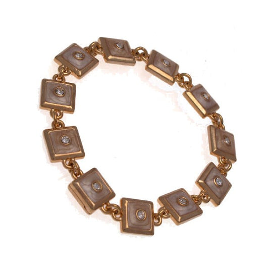 Salacia Gold tone Cream Bracelet