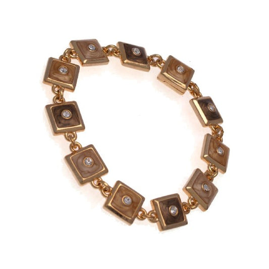 Salacia Gold tone Cream Gilt Bracelet