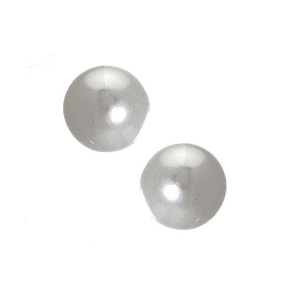 Sariah 6mm Medium Sterling Silver faux Pearl Post Earrings