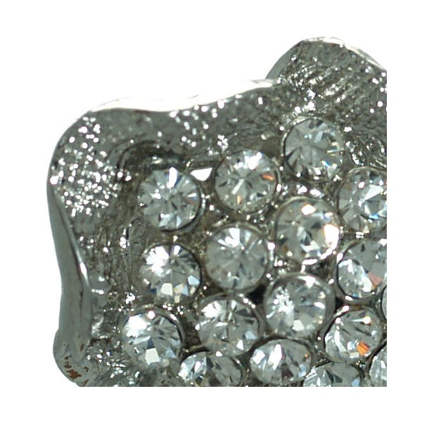 SAVITA SCE 0043 Silver tone Crystal Flower Clip On Earrings