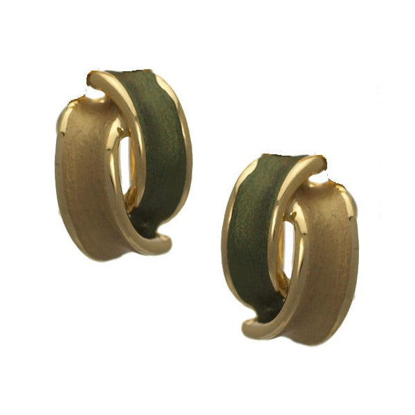 Seduction Gold Plated Green Clip On earrings by Rodney