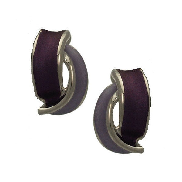 Seduction Silver Plated Purple Clip On earrings by Rodney