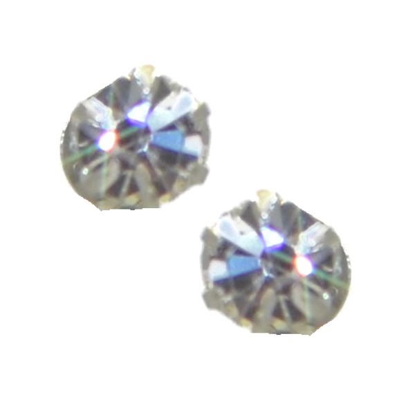 SEMIRAMIS 5mm Sterling Silver Crystal Post Earrings