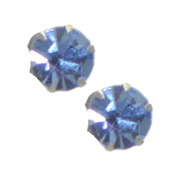 SEMIRAMIS 6mm Sterling Silver Light Sapphire Crystal Post Earrings