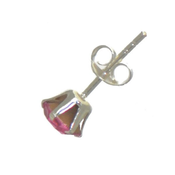 SEMIRAMIS 6mm Sterling Silver Pink Crystal Post Earrings