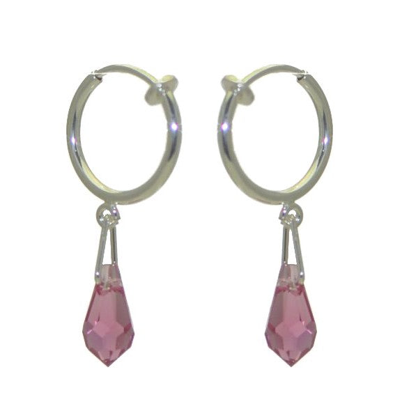 SERAPHINA CERCEAU Silver Plated Light Rose Crystal Clip On Earrings