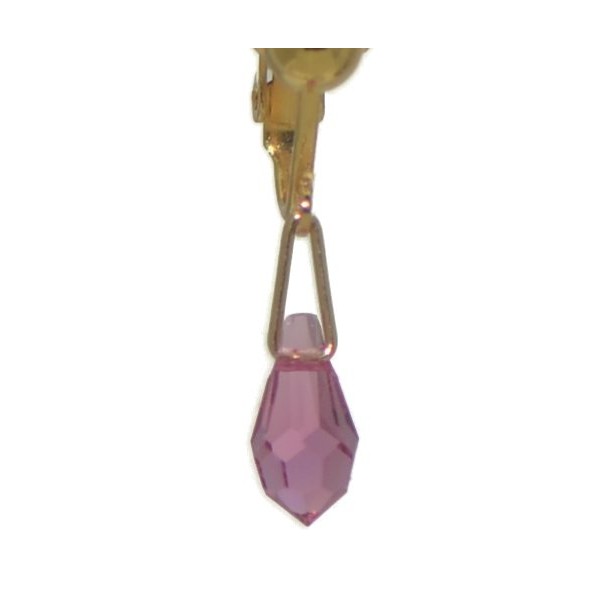 SERAPHINA Gold Plated Light Rose Crystal Clip On Earrings
