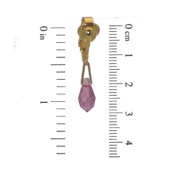 SERAPHINA Gold Plated Light Rose Crystal Clip On Earrings