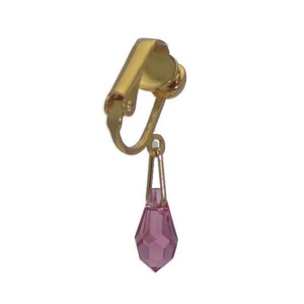 SERAPHINA Gold Plated Light Rose Crystal Clip On Earrings