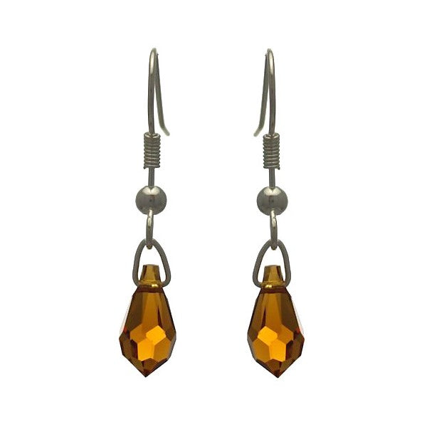 SERAPHINA Silver Plated Topaz Hook Earrings