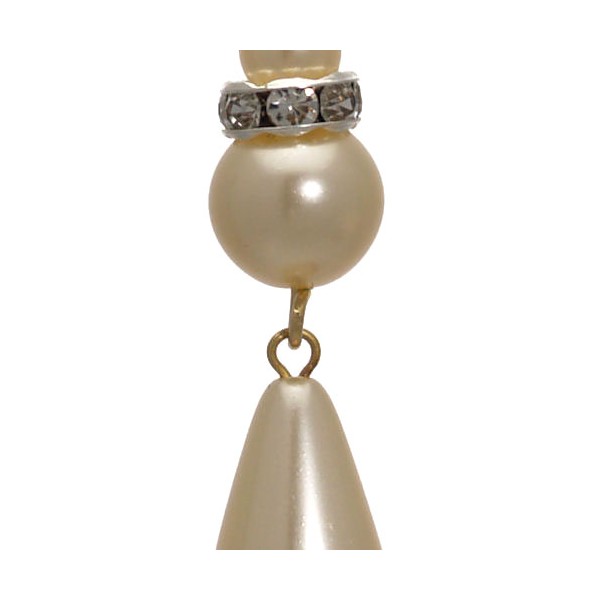 SHALANI Gold plated Cream faux Pearl Crystal Clip On Earrings