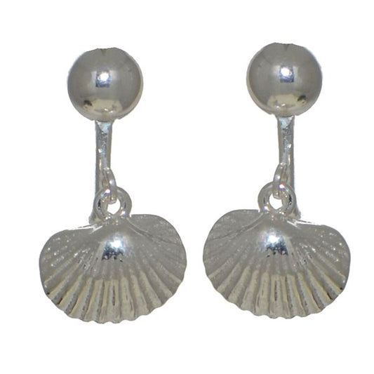 SHELLY silver plated shell clip on earrings by VIZ