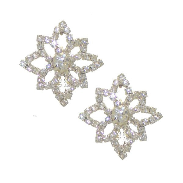 SHEREE Silver plated Clear Crystal Star Clip On Earrings