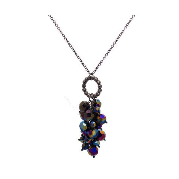 Shimmer Hematite Multi Coloured Pendant Necklace