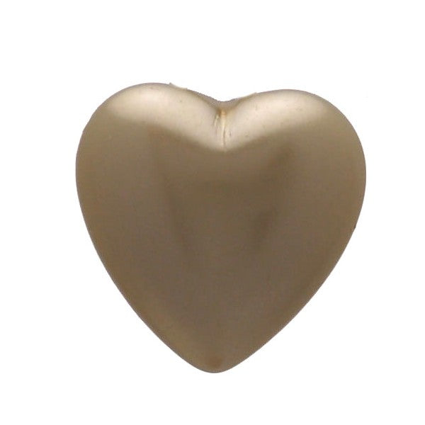 Sincere 14mm Gold tone Cream faux Pearl Heart Clip On Earrings