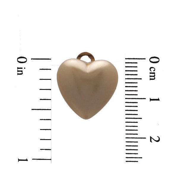 Sincere 14mm Gold tone Cream faux Pearl Heart Clip On Earrings