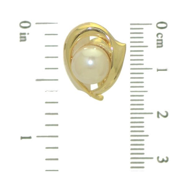 SIRENE Gold Plated faux Pearl Clip On Earrings by Rodney