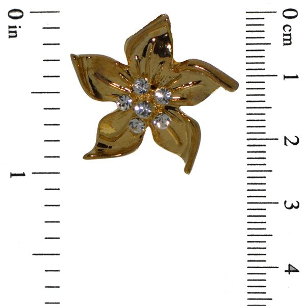 STARFLOWER gold plated crystal clip on earrings
