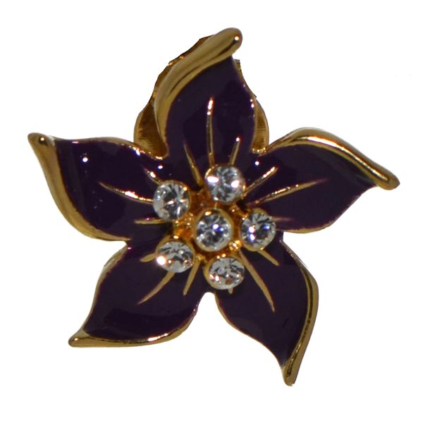 STARFLOWER gold plated purple clip on earrings