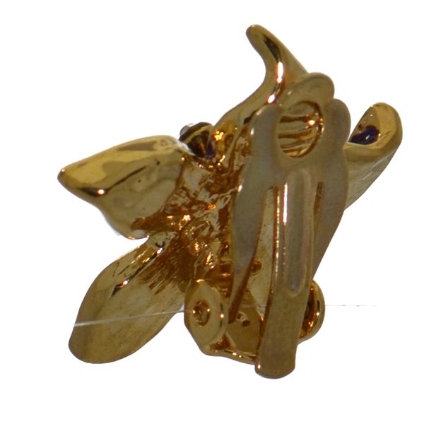 STARFLOWER gold plated purple clip on earrings