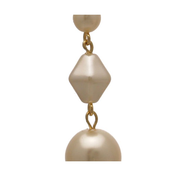 STATUETTE Gold plated Cream faux Pearl Clip On Earrings