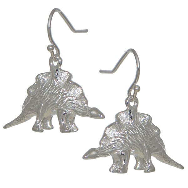 STEGOSAURUS silver plated dinosaur hook earrings by VIZ