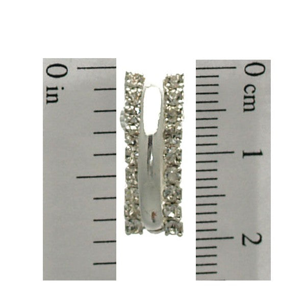 Teri Silver Plated Crystal Clip On Earrings