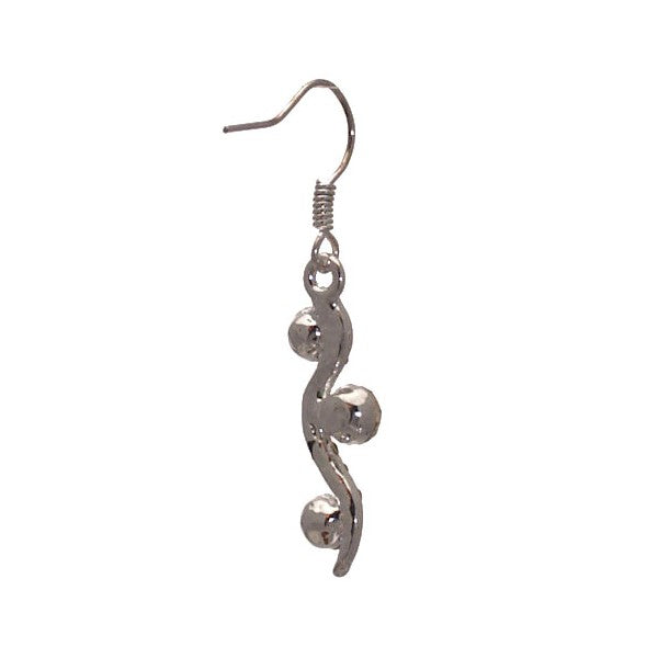 TERRI-ANN Silver tone Crystal Hook Earrings
