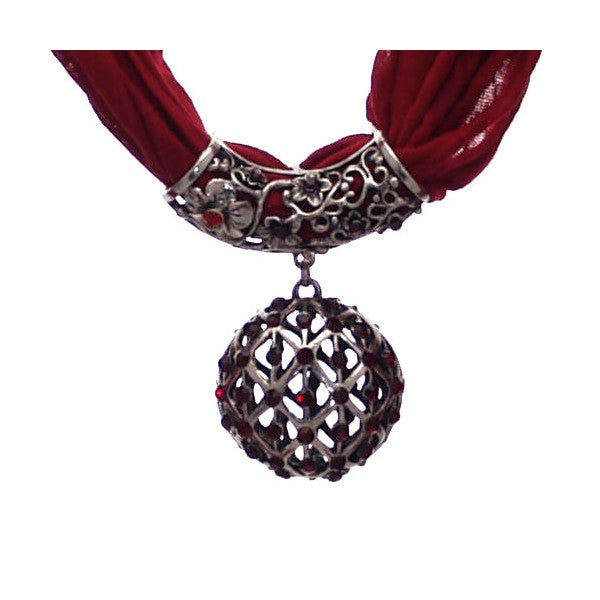 TRILLAIRE Red Scarf Pendant