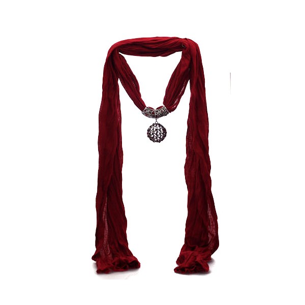 TRILLAIRE Red Scarf Pendant