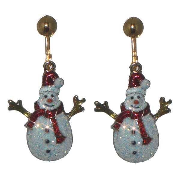 TWIGGY Gold plated Snowman Clip On Earrings