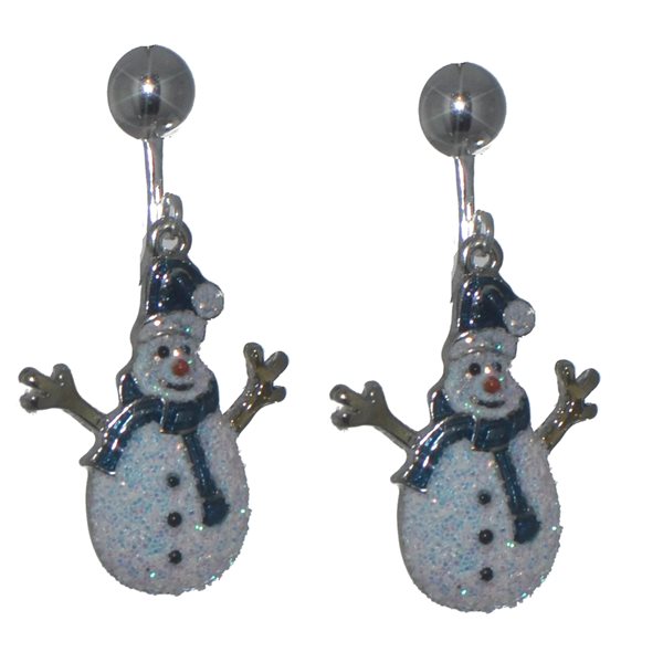 TWIGGY Silver plated Snowman Clip On Earrings