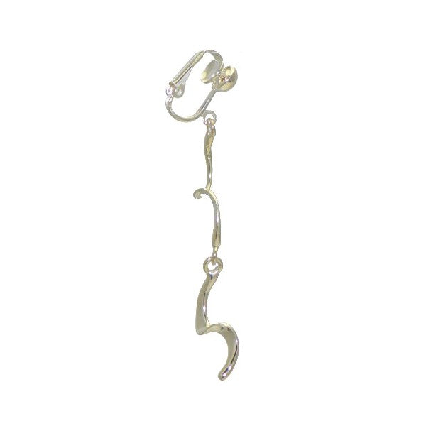 TWISTED LINK Silver Plated Clip On Earrings by VIZ