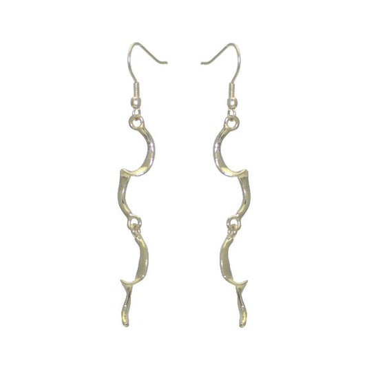 TWISTED LINK Silver Plated Hook Earrings by VIZ