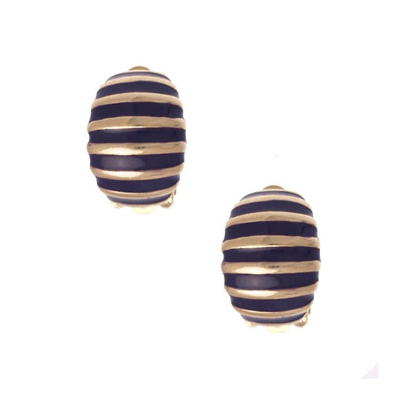 Uliva Gold tone Black Clip On Earrings