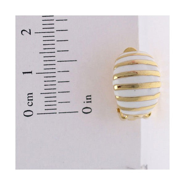 Uliva Gold tone White Clip On Earrings