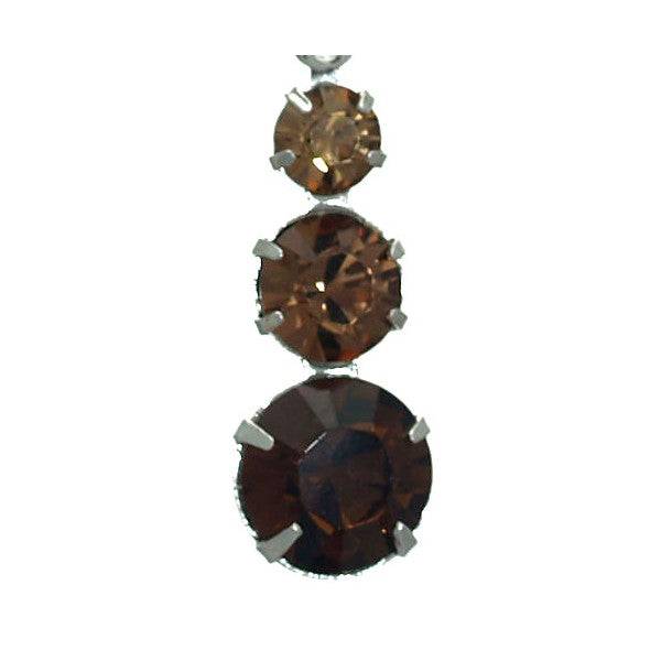 UNA 3 Tone Topaz Crystal Silver Plated Clip On Earrings