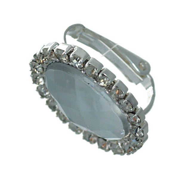 Urbana Silver tone Clear Crystal Clip On Earrings