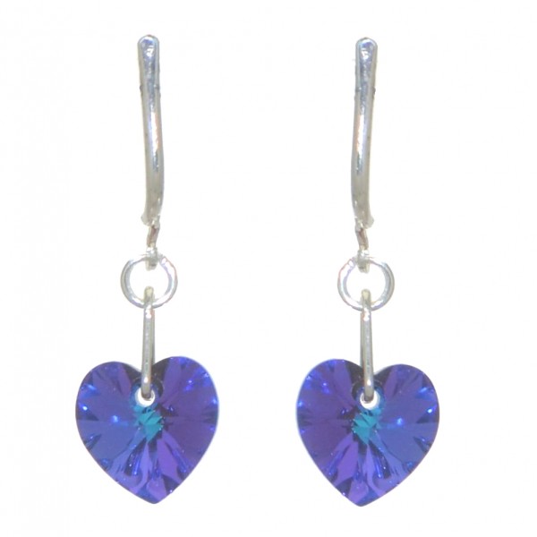 VALENTINE 10mm silver plated heliotrope clip on earrings