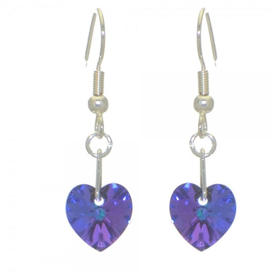VALENTINE 10mm silver plated heliotrope hook earrings